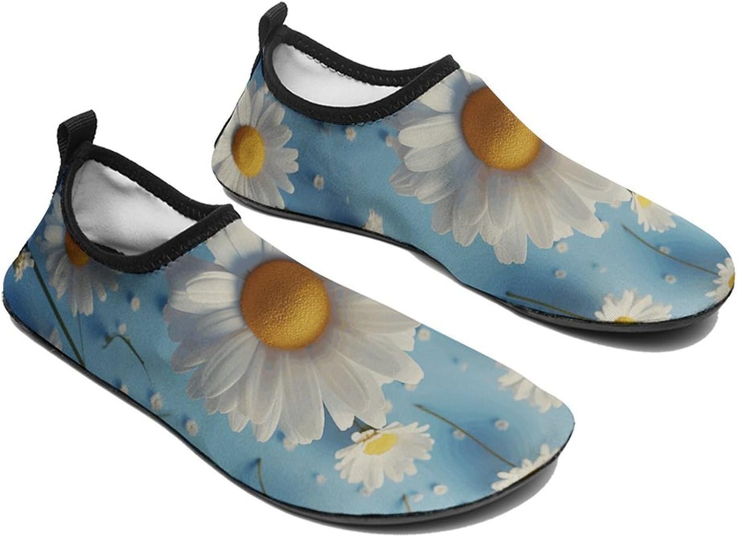 Water Shoes for Women Men Swim Beach Shoes Quick Dry Barefoot Aqua Shoes Cute Daisy Sport Shoes Hiking Shoes 7/8women,5/6men