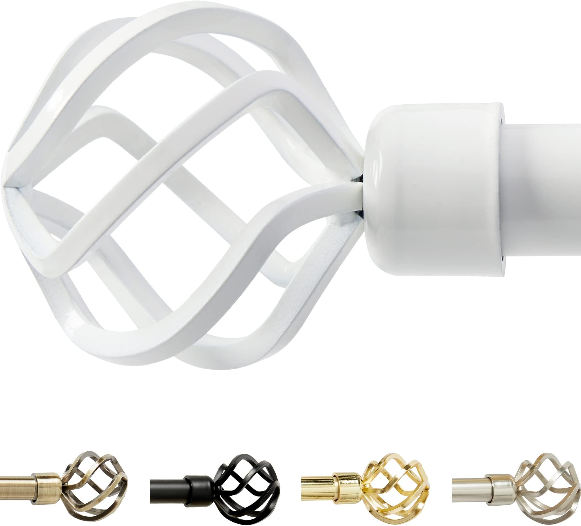 gb Home Collection White Curtain Rods for Windows, White Curtain Rod 28 to 48 Inch (2-4 Feet) for Window