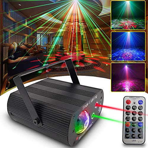 Disco Light DJ Light Party Light Stage Light + Water Wave Light 2 in 1 Strobe Light Sound Activated with Remote Control Projection Effect great for Party KTV Bar Stage Club Birthday Wedding Christmas