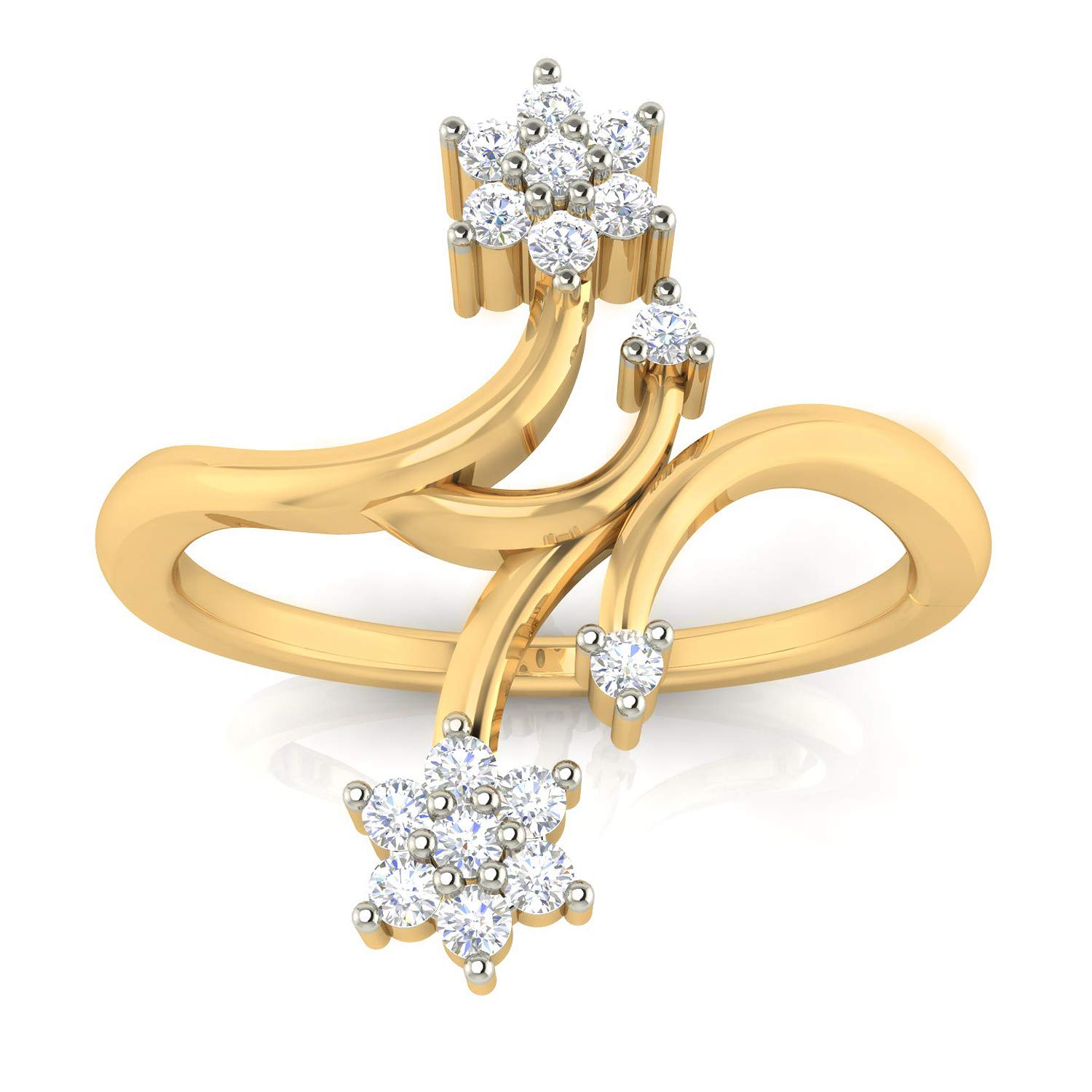 18k (750) Yellow Gold and Diamond Ring for Women
