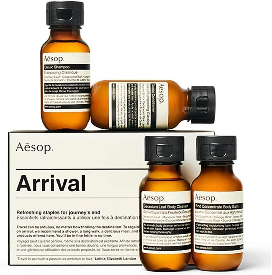 Aesop Arrival Travel Kit Hair And Body Essentials Lightweight Travel Collection Set With Moisturiser