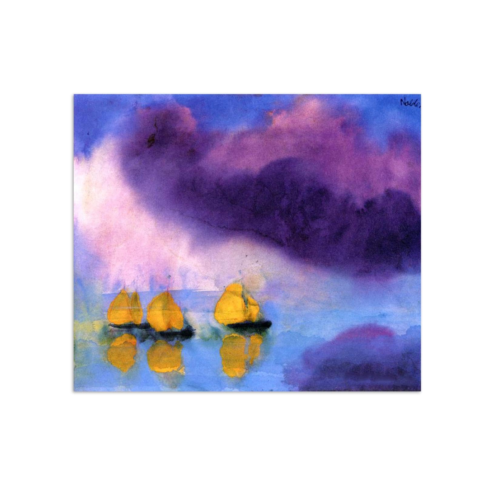 SDYSKKUG Emil Nolde Quadro Murale Soggiorno. Famosi Quadri su Tela. Mare con nuvole e barche a vela. D'arte Immagini Riproduzione 72x60cm Senza Cornice