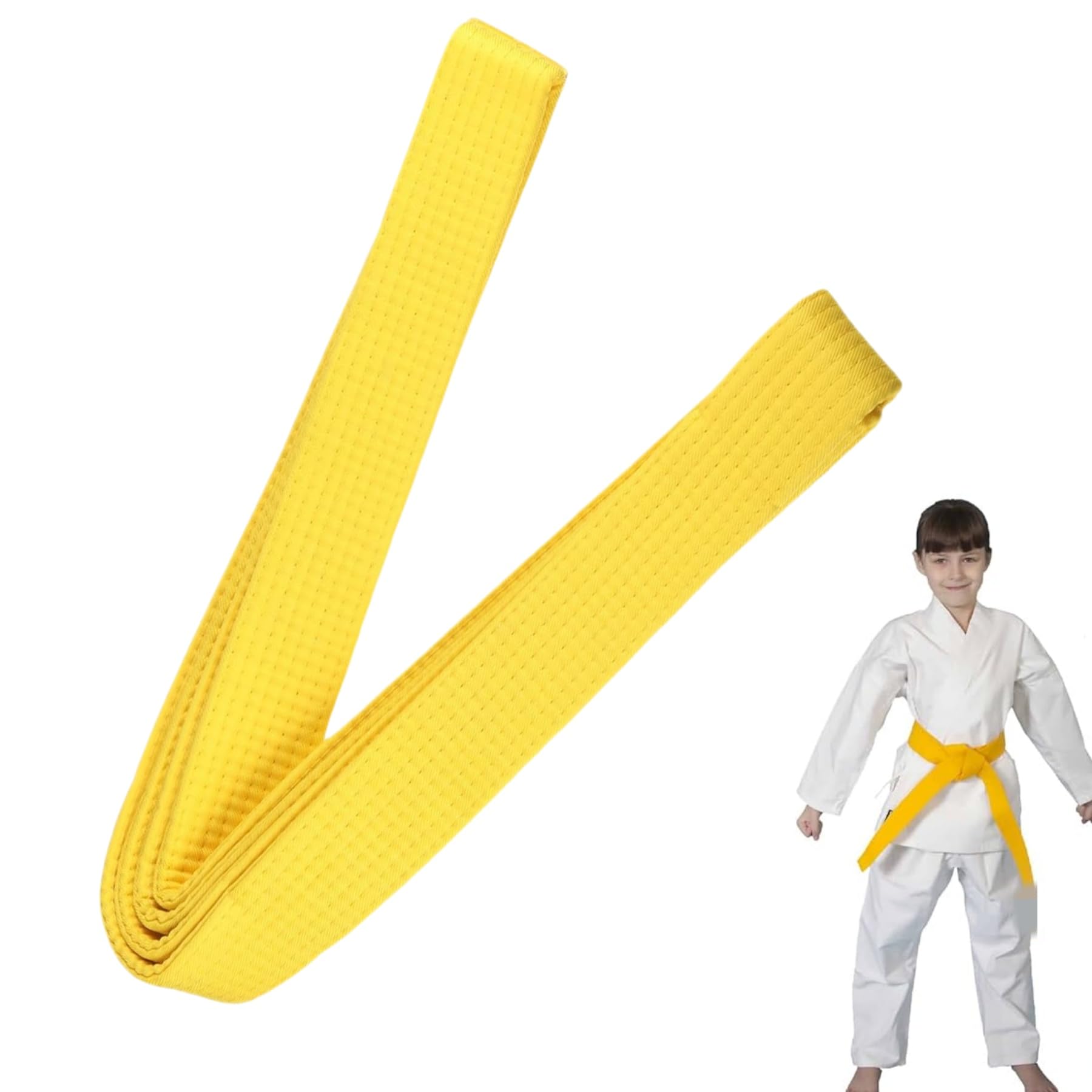 Jfangzhzh Yellow Taekwondo Ranking Belt,Karate Judo Taekwondo Belt,For Coach Teaching Practice,Karate Belt,Arts Belts For Karate And Taekwondo,Training & Competition