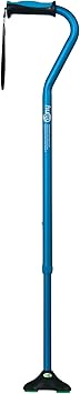 Hugo Mobility 731-858 Adjustable Offset Quadpod Walking Cane with Ultra Stable Cane Tip, Smoke