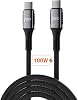 Juo 100W 5A E-Mark Çipli PD Type-C to Type-C Örgülü Hızlı Şarj ve Data Kablosu 2 Metre