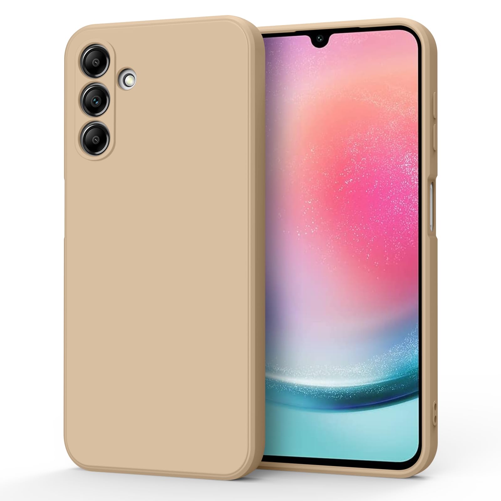 Tobfit Silicone Phone Case Compatible with Samsung Galaxy A24 4G, Soft Protective Smart Phone Back Cover for Women Men, Durable Anti-Scratch Shockproof Phone Cover for Samsung Galaxy A24 4G(Brown)