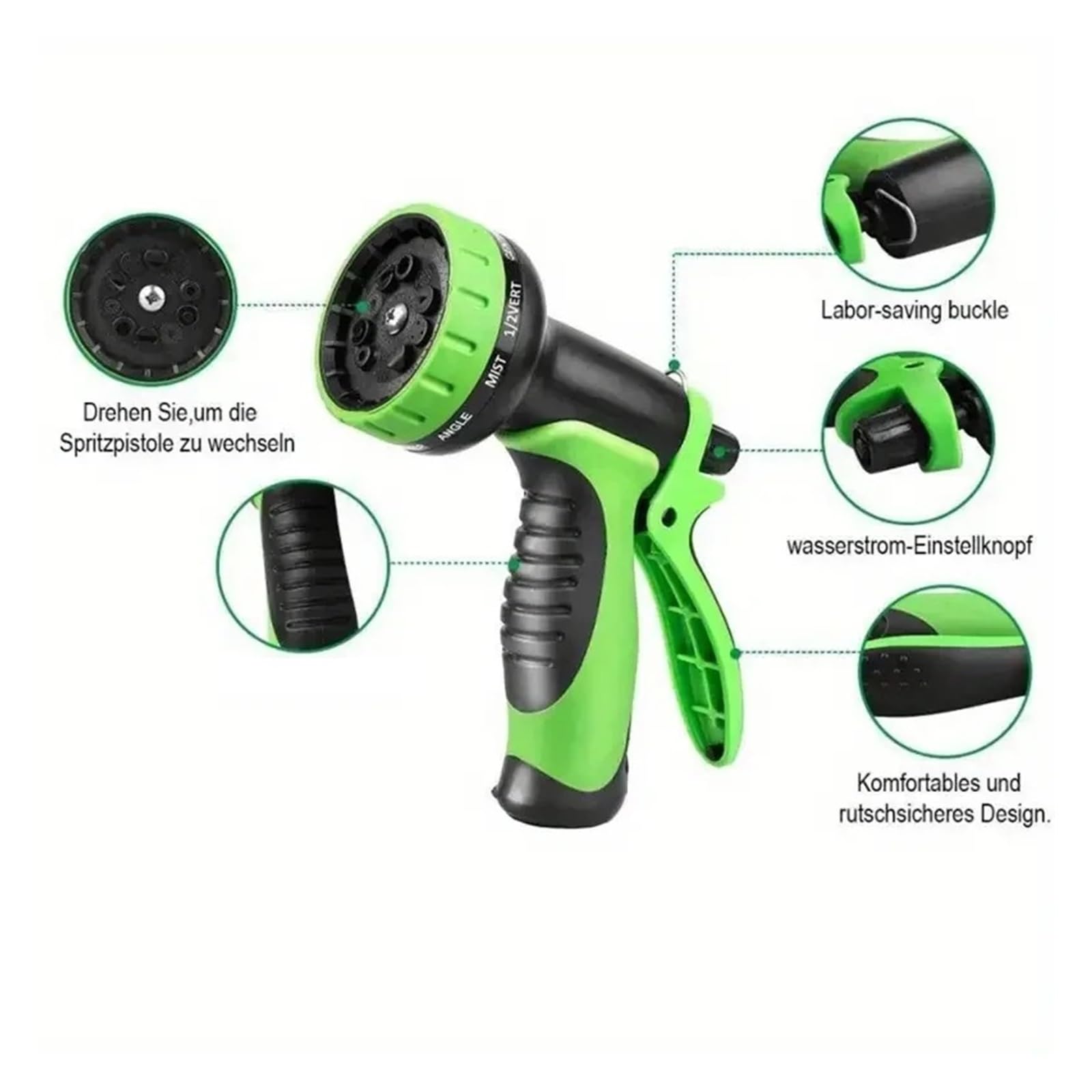 Manguera de jardín Manguera de agua expandible Manguera telescópica automática telescópica Pistola de agua multifuncional de alta presión Suministros de jardinería estándar(25ft)