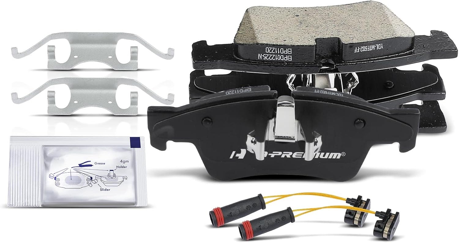 A-Premium Rear Ceramic Brake Pads Set Compatible With Mercedes-Benz Models - G55 AMG, G63, G65, GL320, GL350, GL450, GL550, ML320, ML350, ML450, ML500, ML550, R320, R350, R500