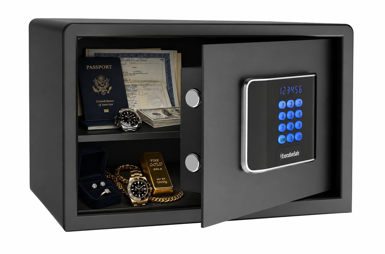 ExecutiveSafe AXS-3 Small Digital Safe Box for Home, Hotel & Office