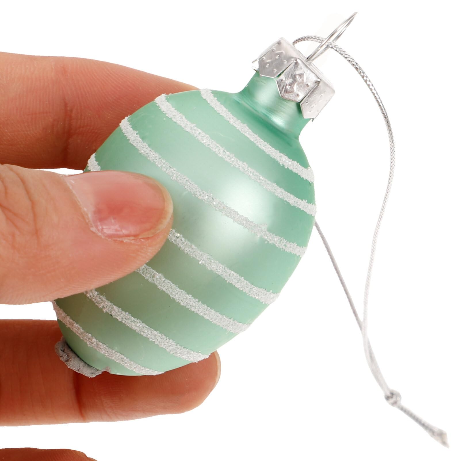 Luxshiny Glas Ostereier Eiförmige Baumhänger Leichte und Langlebige 12 Stück zum Aufhängen für Festliche Osterdeko in Einkaufszentren und Hotels