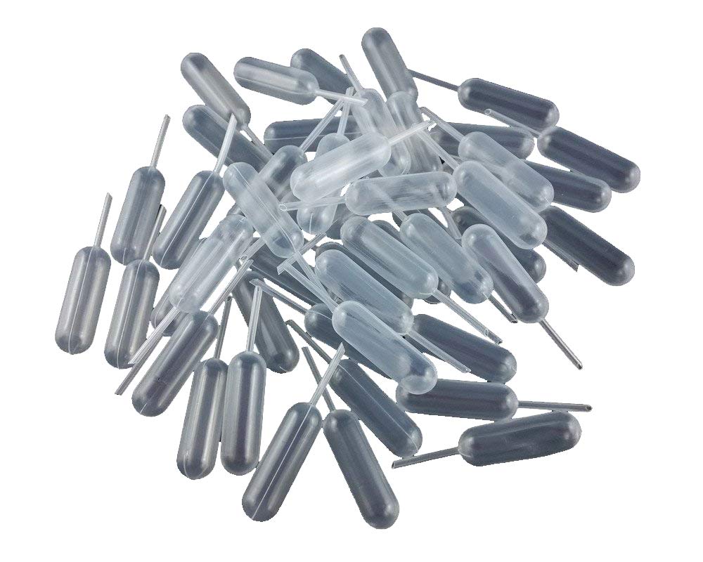 Yueton 50pcs Clear 4ml Liquid Dropper Pasteur Pipette, Plastic Squeeze Transfer Pipettes