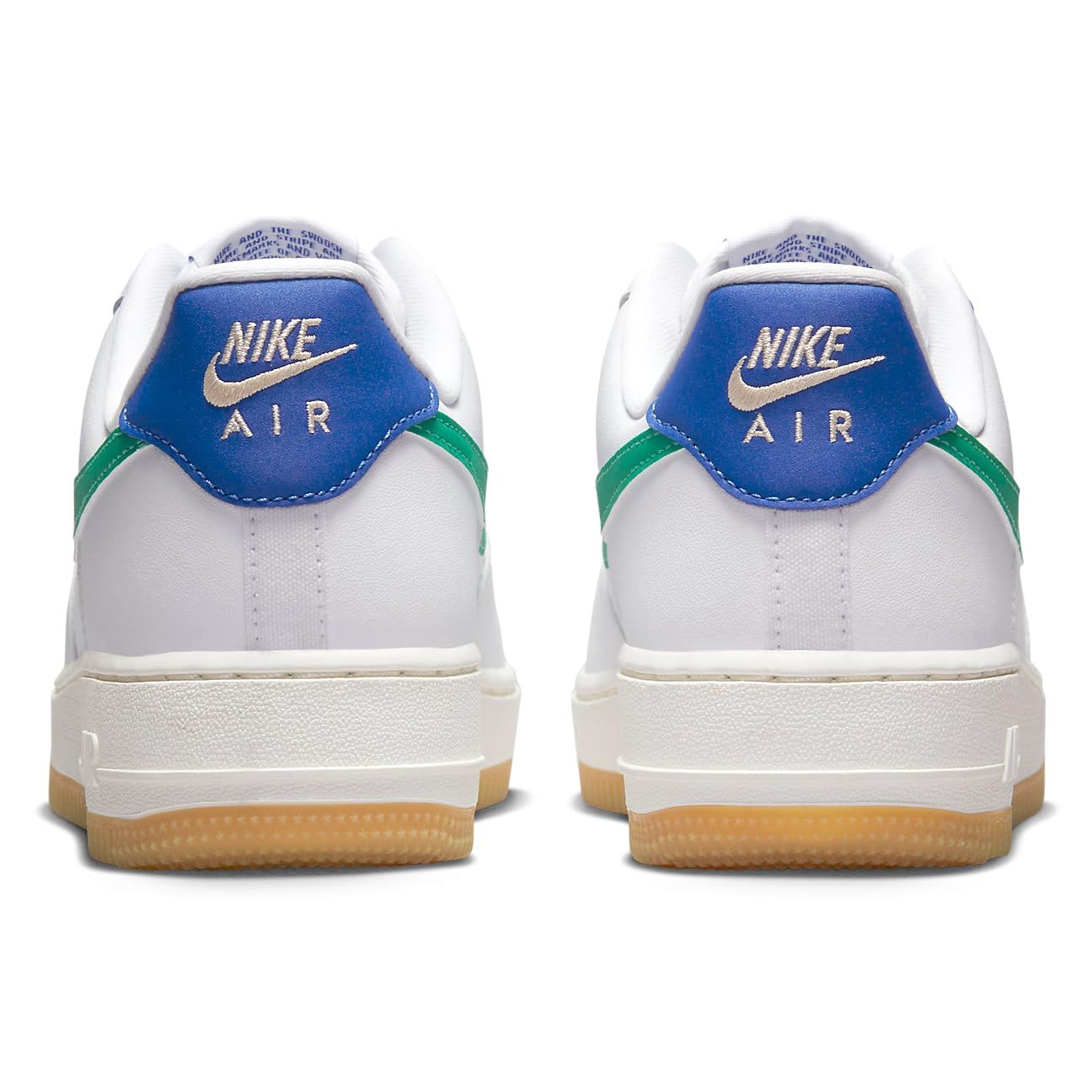 NIKE Air Force 1 Low Women's Shoes, White Game Royal Sanddrift Stadium Green, 12