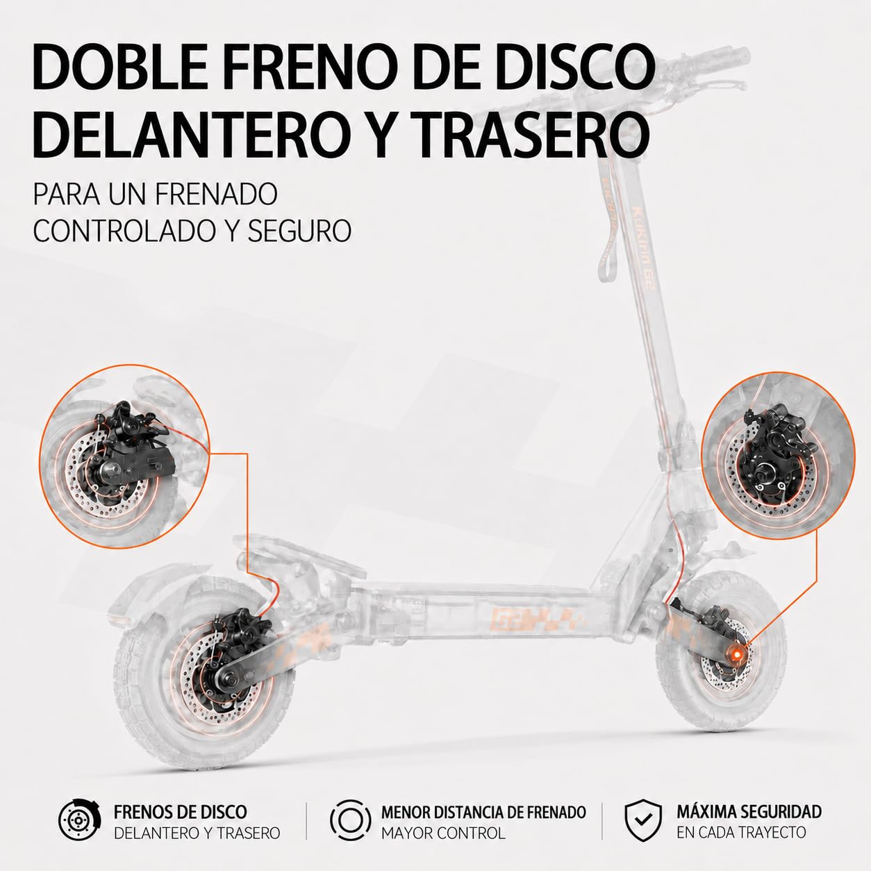 Kukirin G2 Patinete Eléctrico Adultos Todoterreno,Patin Electrico,Scooter Electrico Potente Plegable/Autonomía de 55 km/Ruedas de 10"/Carga máxima 120kg/IP54/Doble Frenos de Disco,G2