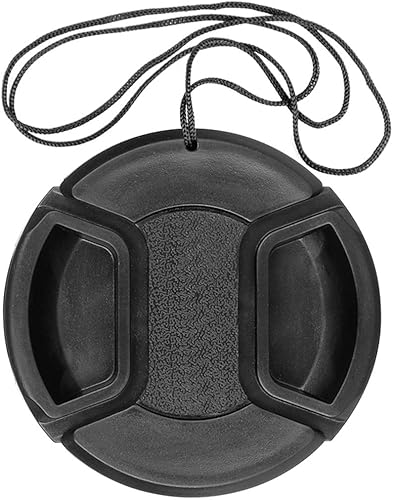 ChromLives Tapa de lente de 2.047 in para cámara con tapa de lente y agujero para correa compatible con cámaras DSLR Nikon Sony, Canon y otras