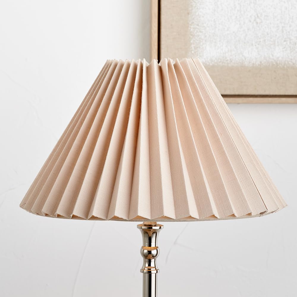 Édité 45Cm Aria Linen Hard Pleat Tapered Shade Unisex Natural