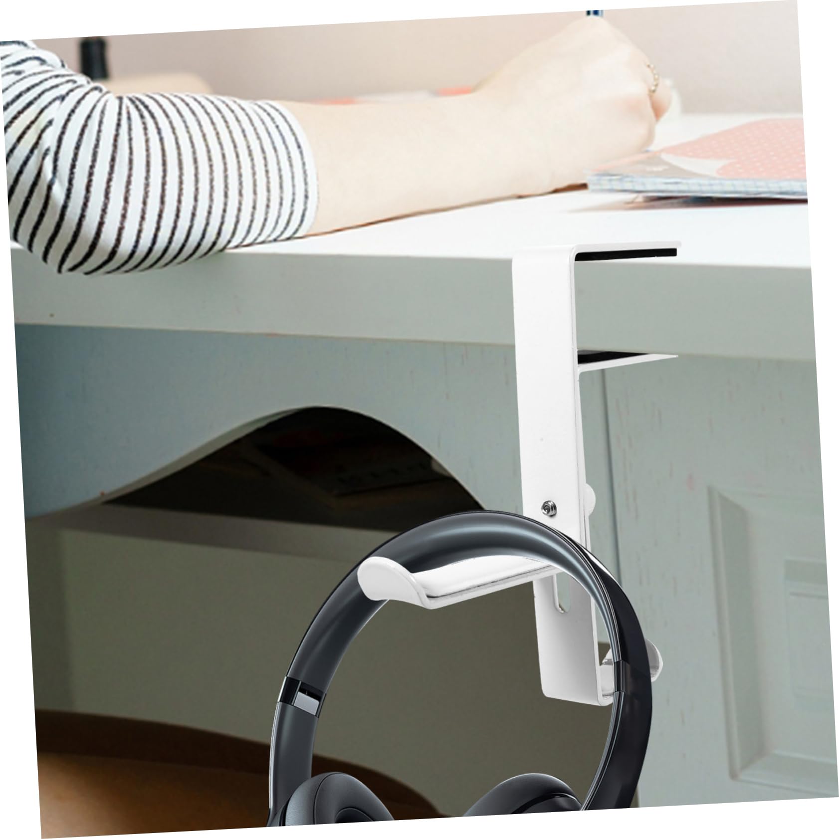 UPKOCH 3pezzi Supporto Regolabile Per Cuffie Metallo Da Scrivania Gancio Senza Perforazione Per Cuffie e Auricolari Design Elegante e Resistente Facile Da Installare Compatibile Con Vari