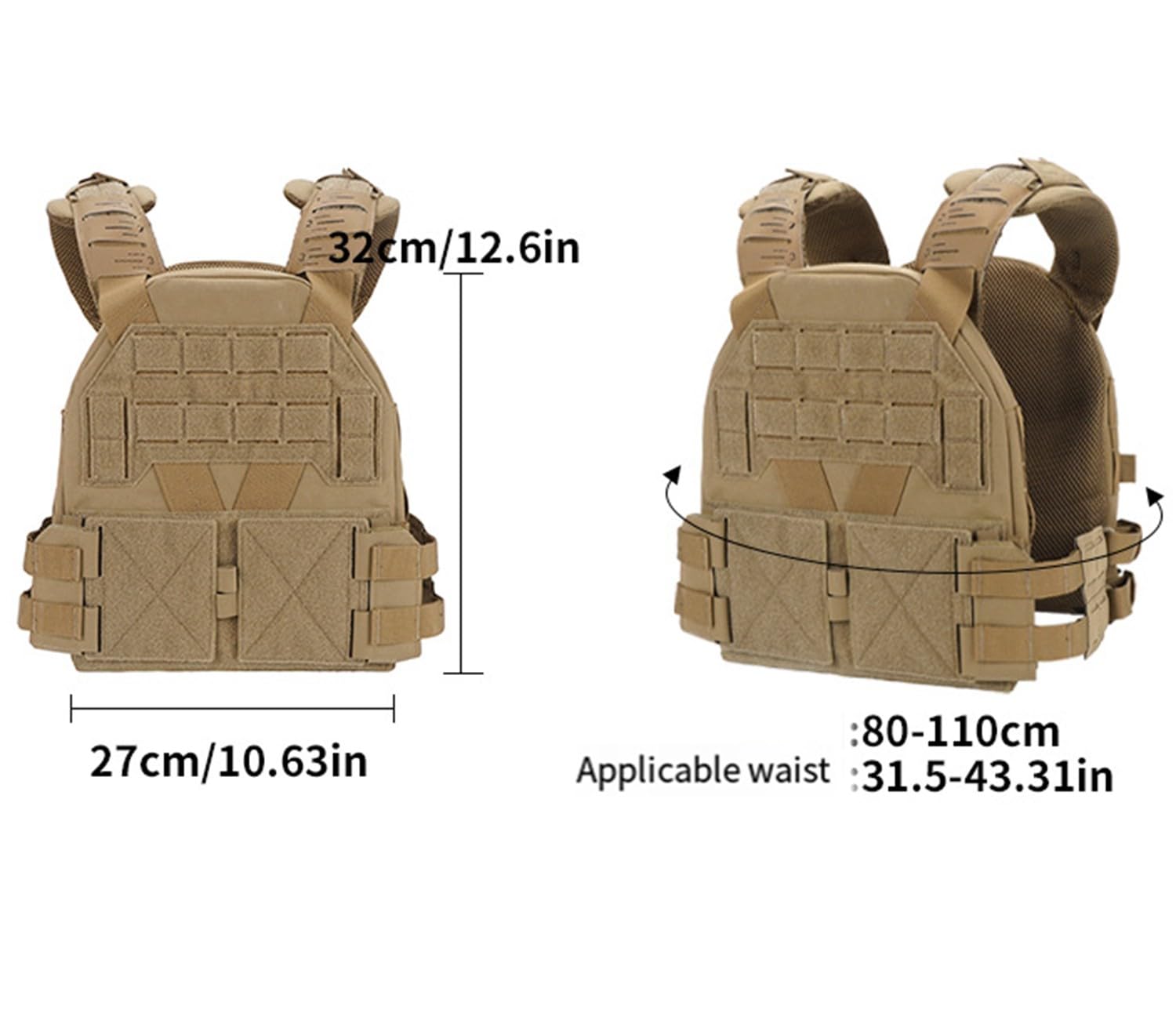 Chaleco Táctico Militar Al Aire Libre Tactical, Chaleco Airsoft con Sistema MOLLE Chaleco De Combate Ajustable Asalto Entrenamiento Combate Protector Adultos Juego Campo CS Al Aire Libre