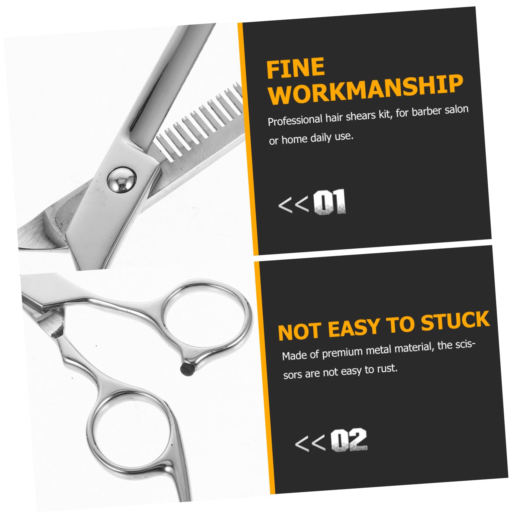 PLAFOPE Tijeras de Peluquería para Cortar Pelo, Metal Plata, Dentado 10%, Uso Doméstico y Salón, No se Atascan Oxidan