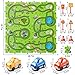 NIPLOOOW 64 PCS Puzzle Track Car Set for Boys & Girls, Ages 3-6, City-Themed Puzzle Race Tracks, Green