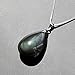 Bella Jade Teardrop Pendant Necklace Made of Rainbow Obsidian Gemstone, w 18