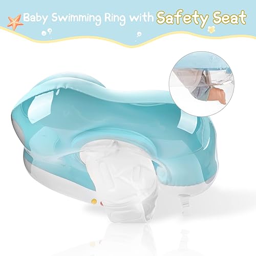 Miniatura 4 de Baby Float with Canopy UPF50+ Sun Protection for Infant Newborn Toddler Inflatable Swimming Spring Swim Water Float 0-36 Months with Balance Ball