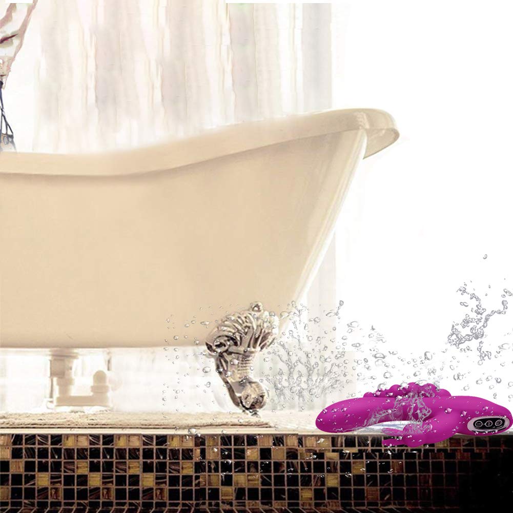SXOVO 3 in 1 Rabbit Vibrator Stimolatore Anale Clitorideo G-Spot Ricaricabile con 7 Modalità di Vibrazione, Giocattolo Sessuale Impermeabile in Silicone per Donne e Coppie (Viola)
