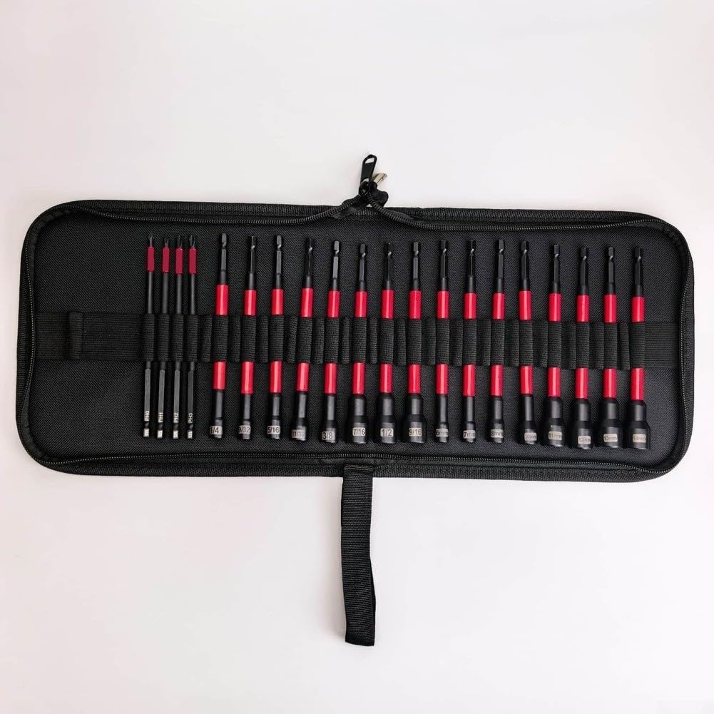 20-teiliges Schrauberbit-Set aus Chrom-Vanadium-Stahl, magnetische Bits mit 1/4-Zoll-Sechskantschaft für Bohrmaschinen, im Oxford-Aufbewahrungsbeutel(A)