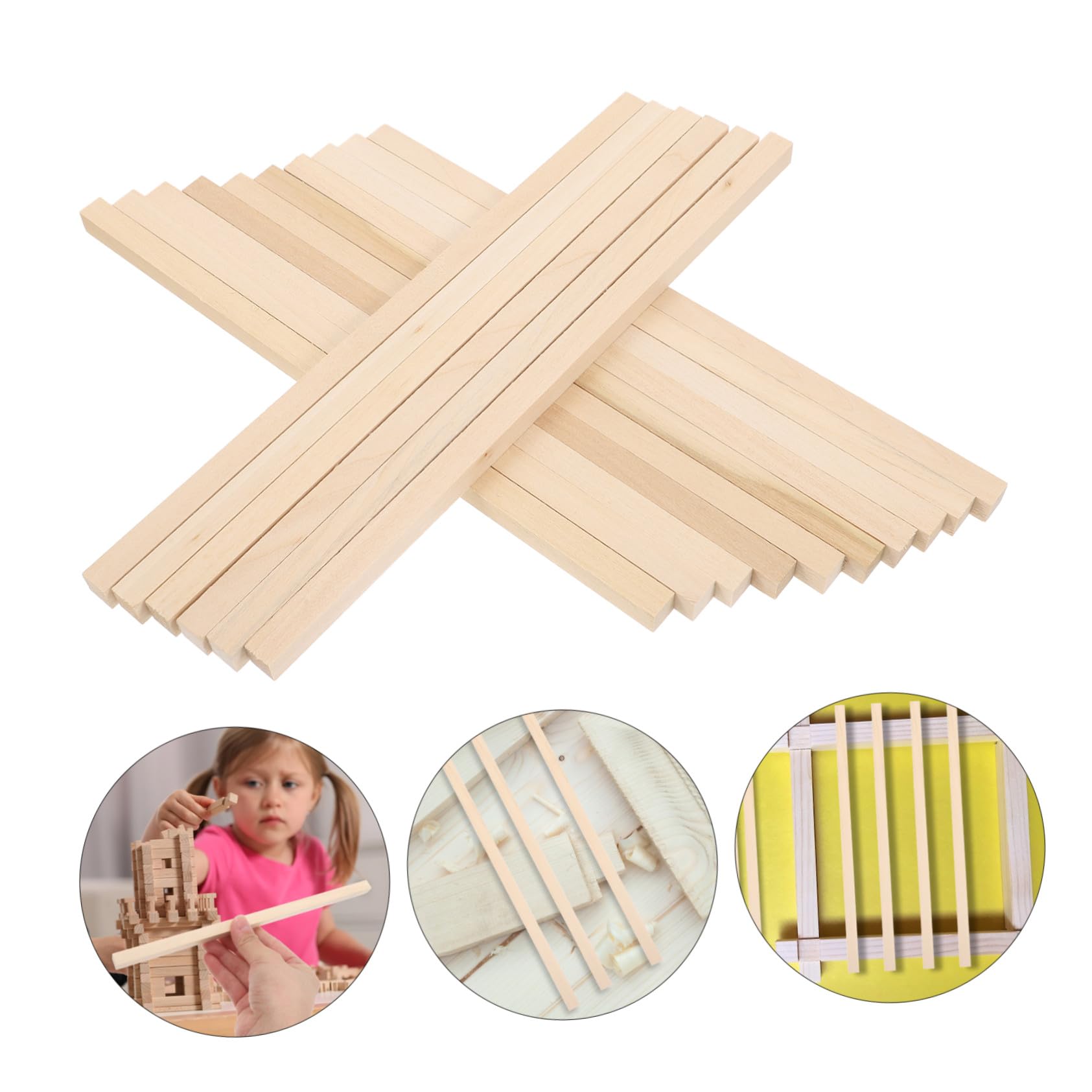60 Stück Holzstäbe aus Lindenholz 25x1cm Unbehandelte Quadratische Holzdübel für Selbstgemacht Bastelprojekte Vielseitig für Modellbau und Dekoration Bastelbedarf für Schule