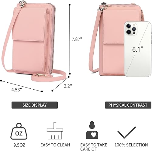 Miniatura 7 de SENDEFN Bolso cruzado pequeño para teléfono celular para mujer, de cuero, con múltiples ranuras para tarjetas