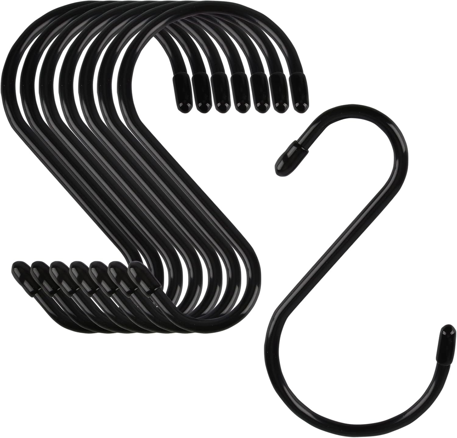 S Hook, Vinyl Coated S Hooks with Rubber Stopper Non Slip