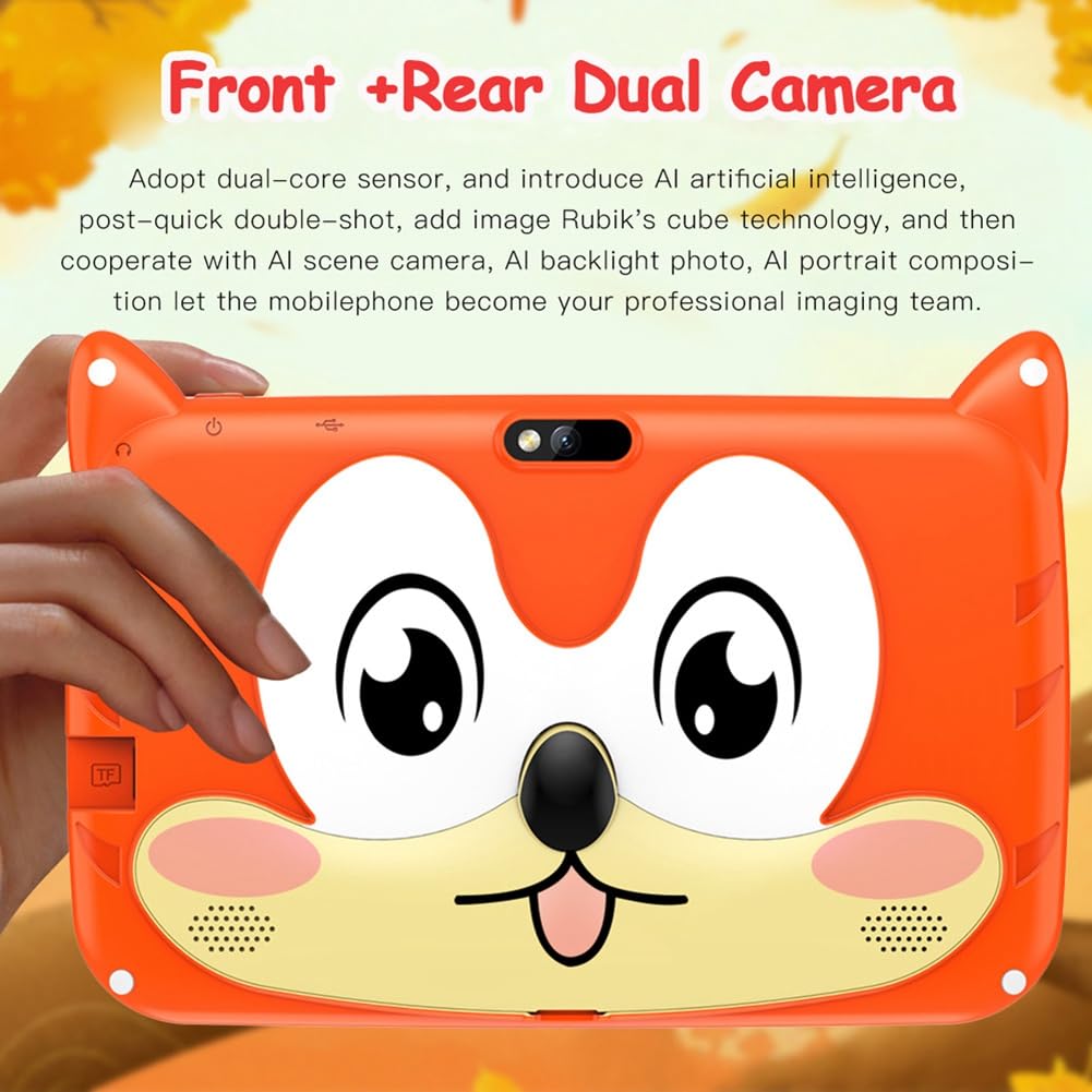 Tablet per Bambini da 7 Pollici, WiFi 5G, Batteria da 4000 mAh, Doppia Fotocamera, Regalo per Bambini, Software per Bambini, Spina UE