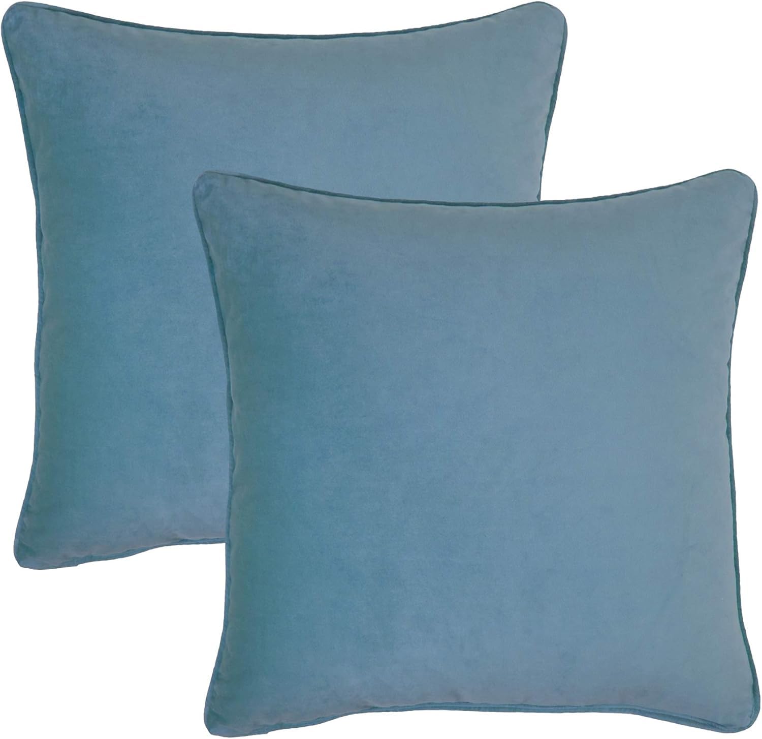 Sherry Kline Elite Velvet Corded Edge Pillows, 22"X22", Atlantic 2 Count