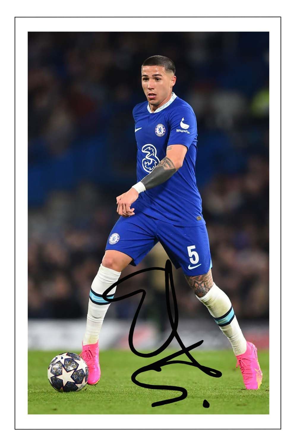 RJR PRINTS Enzo Fernandez - Chelsea Signed 12x8 Inch Photo Print Pre Printed Signature Autograph Football Gift