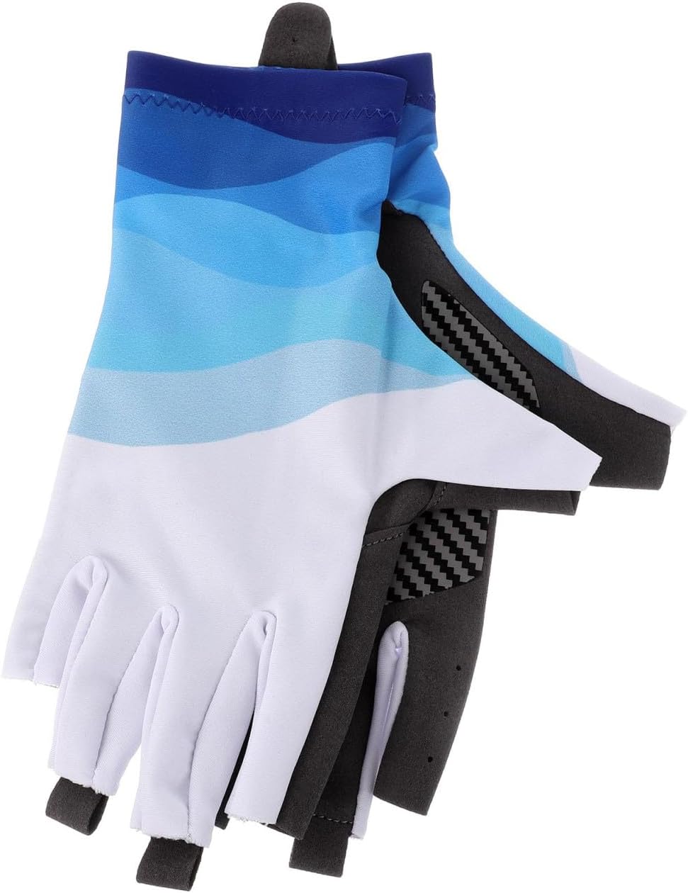 Fishing Gloves UV Protection Mitts Half Finger Sun Gloves Breathable Lightweight for Men Women Size M Blue