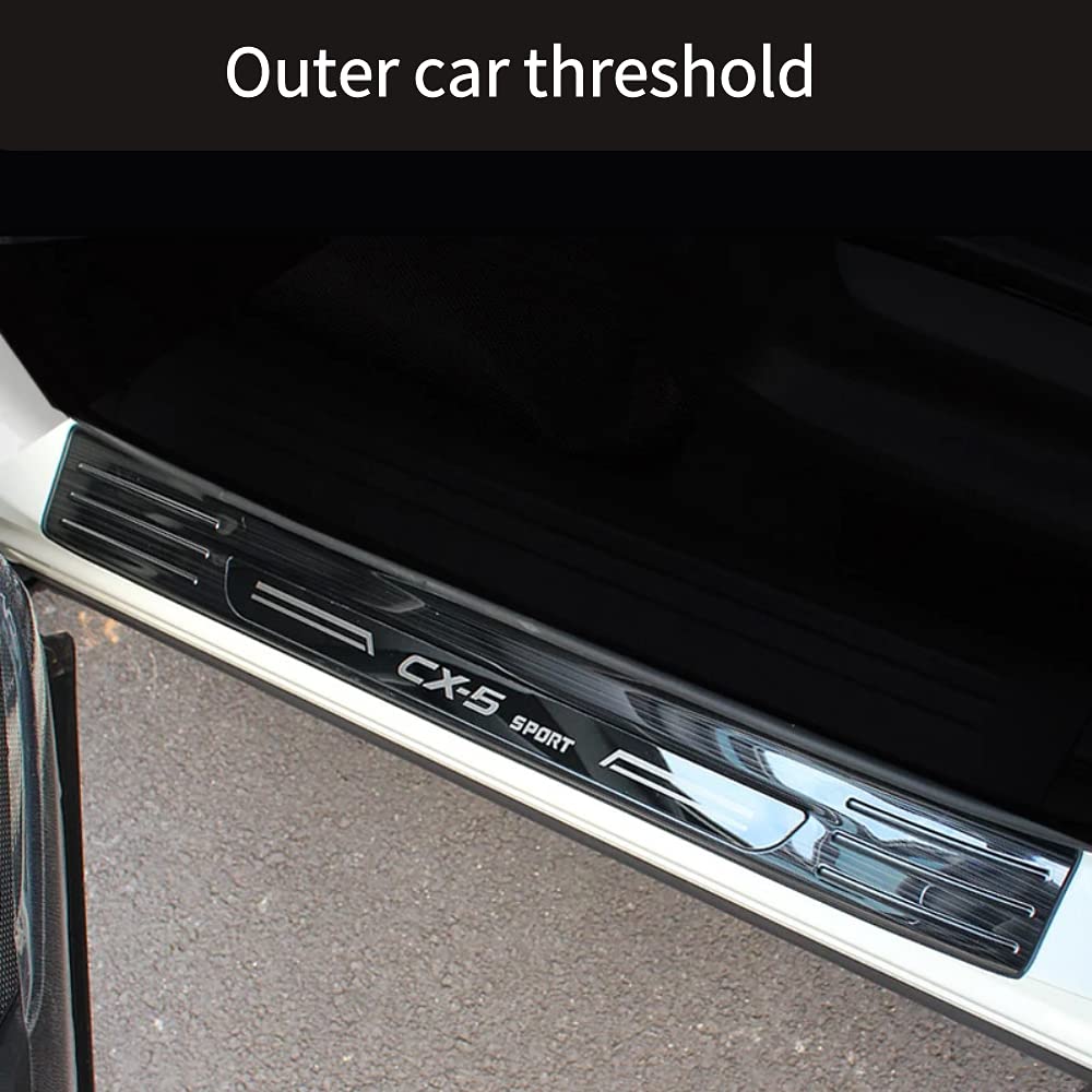 Luxshield auto dorpel bescherming voor Mazda CX-3 1 (I) DK I 2015-2021 lakbeschermingsfolie instaplijsten beschermfolie autodeur accessoires sierlijsten carbon zwart