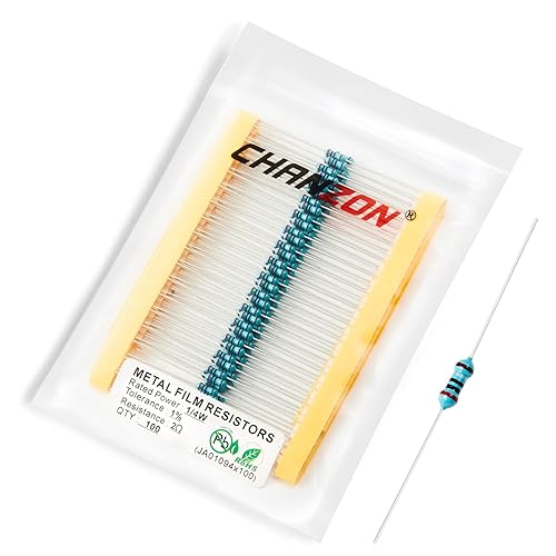 Vista 523 de Chanzon 100pcs 1/4W (0.25W) 33K Ω ohmios Resistencia fija de película metálica 0.01 ±1% Tolerancia 33KR MF Resistencias de orificio pasante