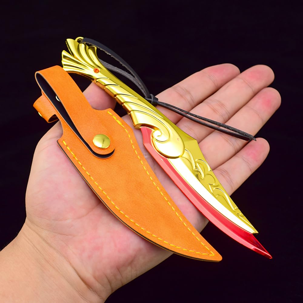 Superbuybox Game Sword Karambit Knife Martial Arts Game Collection Keychain Desk Decoration Backpack Pendant Gift (Ignite Fan Knife Folded)