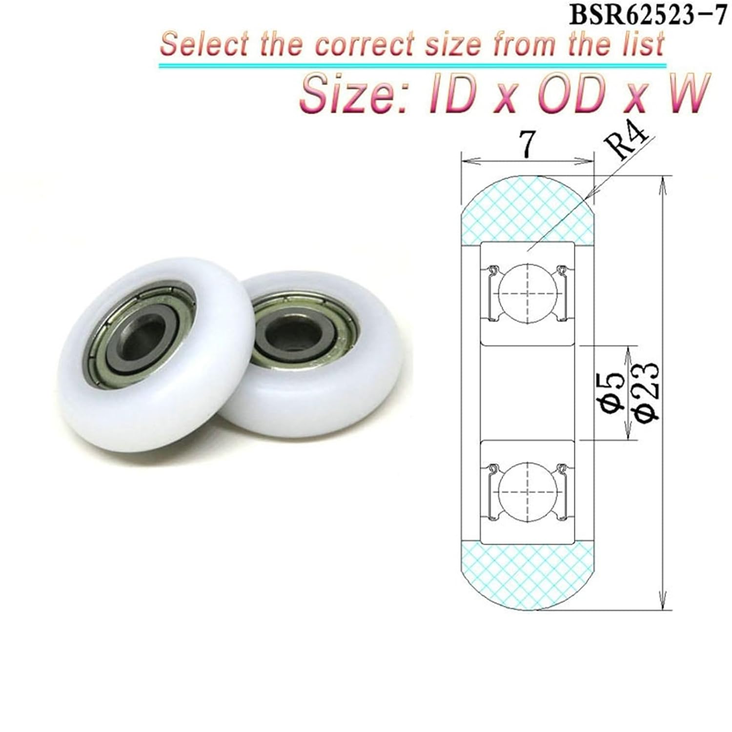 5x18x6 コーティングローラー BSR69518-6 OD 18mm プラスチックベアリング 5 * 18 * 6 シャワードア