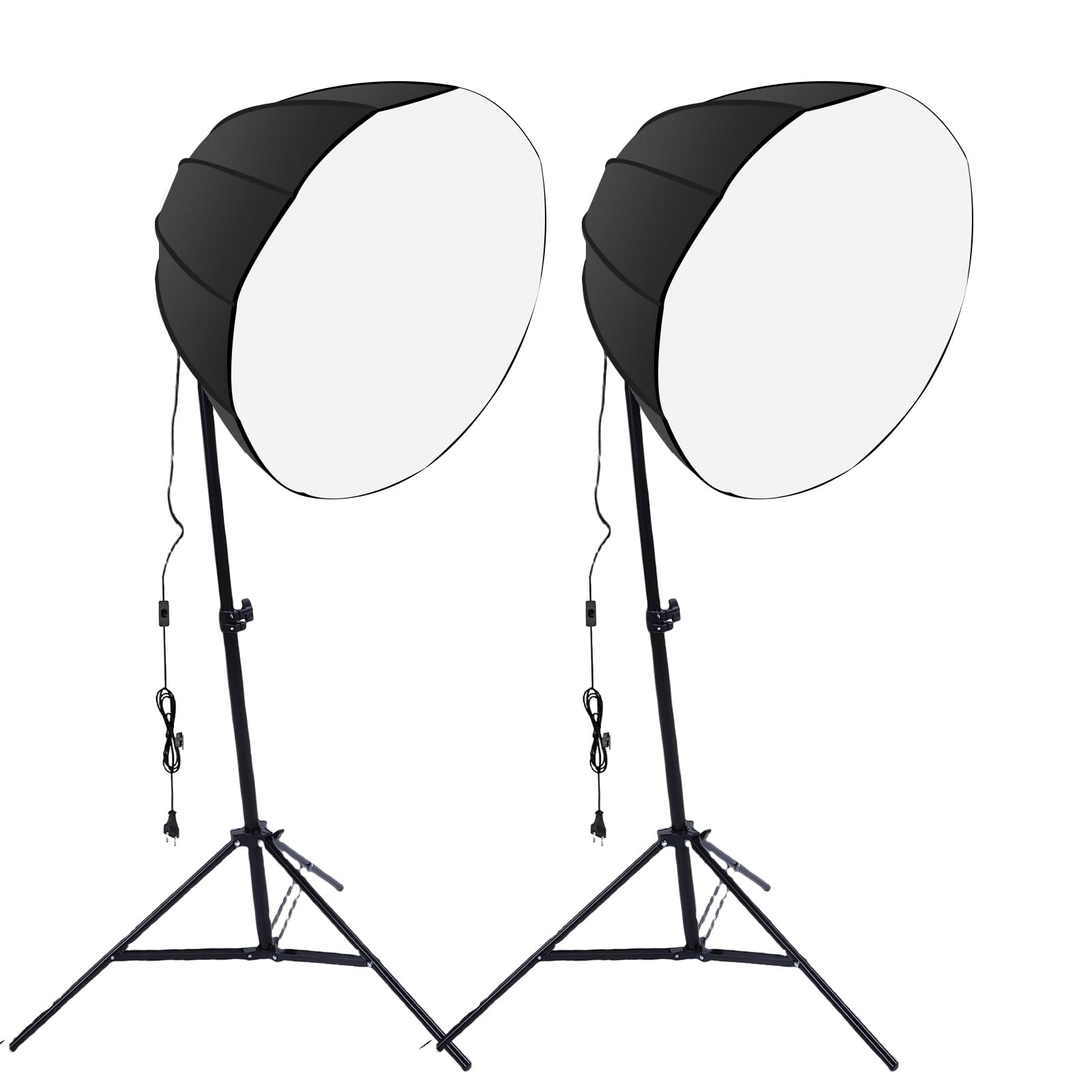 Generic Kit Luci Fotografiche Softbox Aggiornato da 85 W per Attrezzature da Studio Fotografico per Interni in Streaming Live per Ritratti con Telecomando (Spina europea)