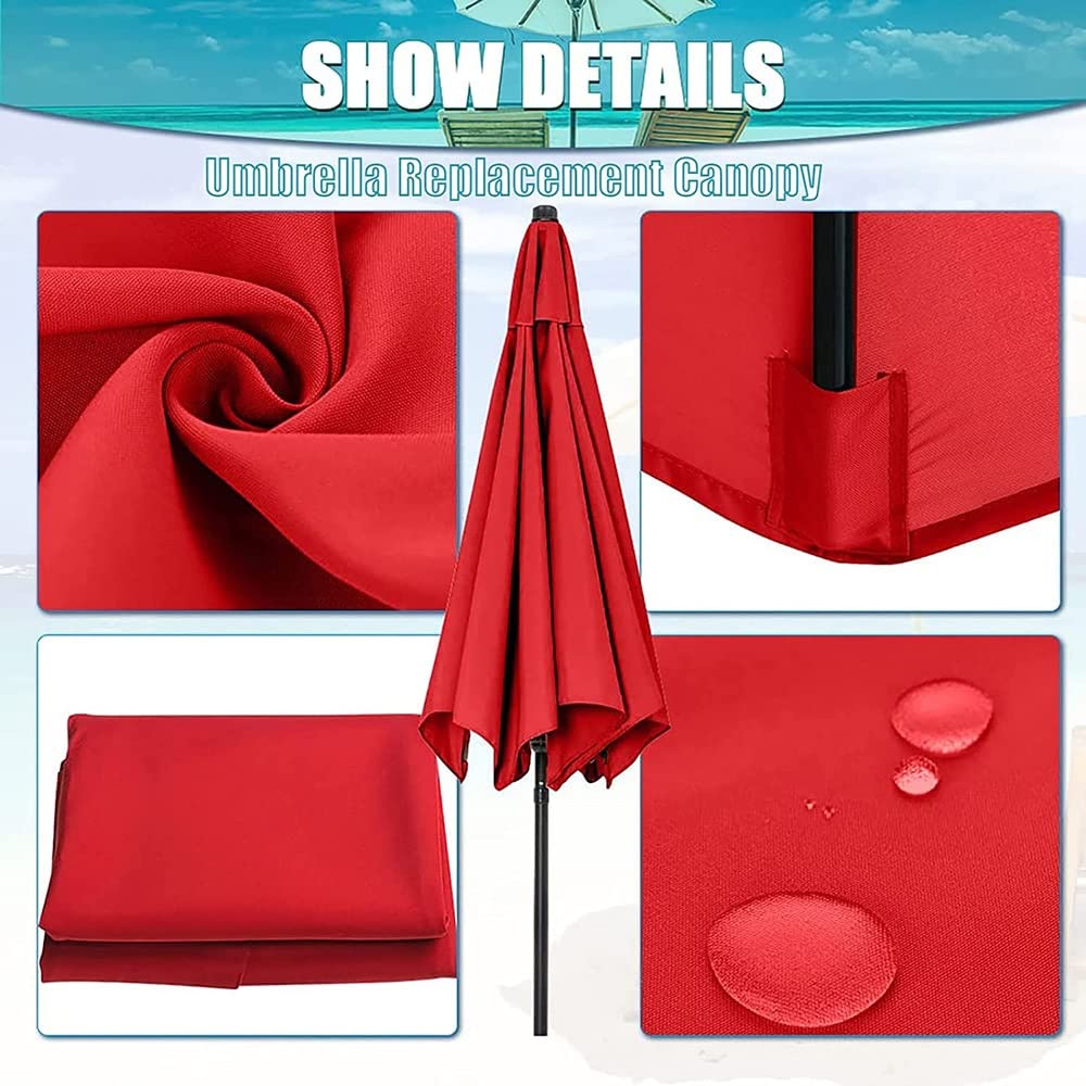 KADEUX Offset Umbrella Replacement Canopy Cover, 9'/10' Parasol Top Cover Parasol Cloth, Round Canopy for 6 Ribs/8 Ribs Patio Umbrella (Color : Dark Green, Size : 2.7m/6-ribs)