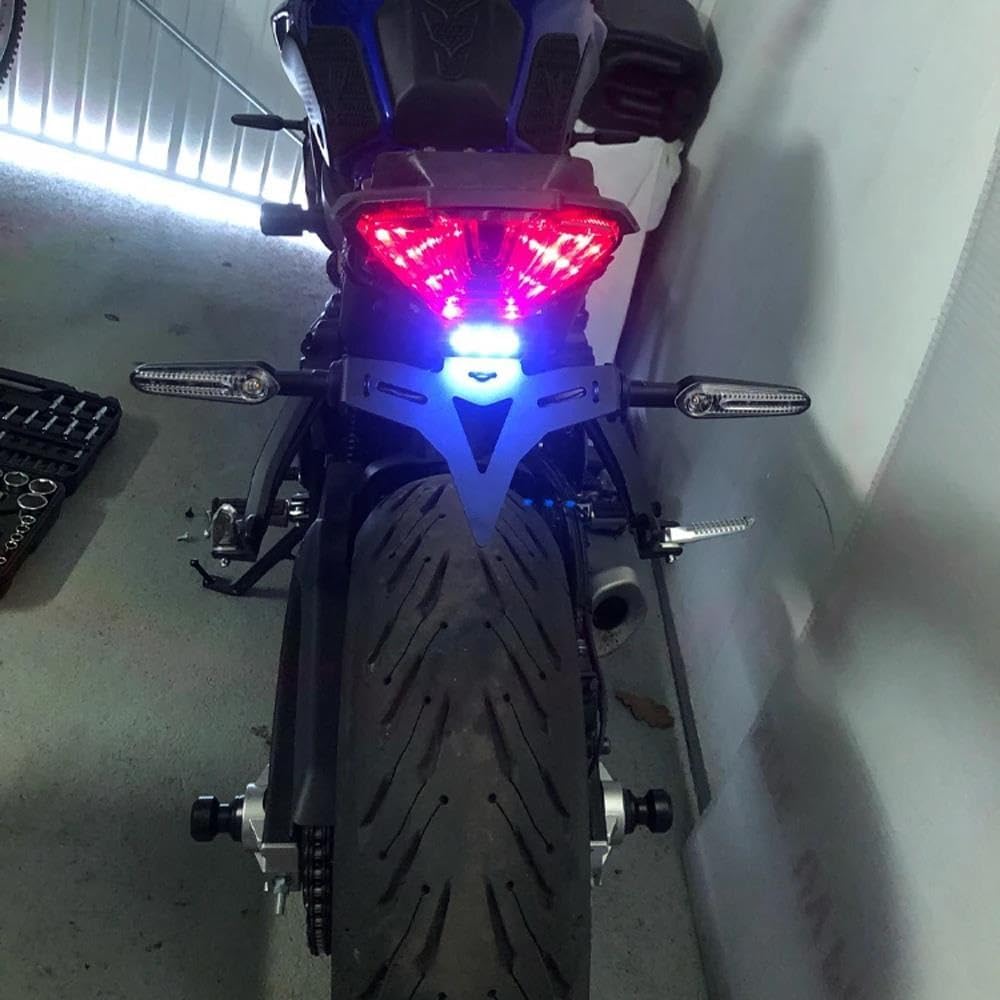 Motorcycle License Plate Holder Frame with Light Accessories for Yama&ha MT 07 MT07 2013-2023 MT-07 2016 2019 2020 2021 2022 Motorcycle
