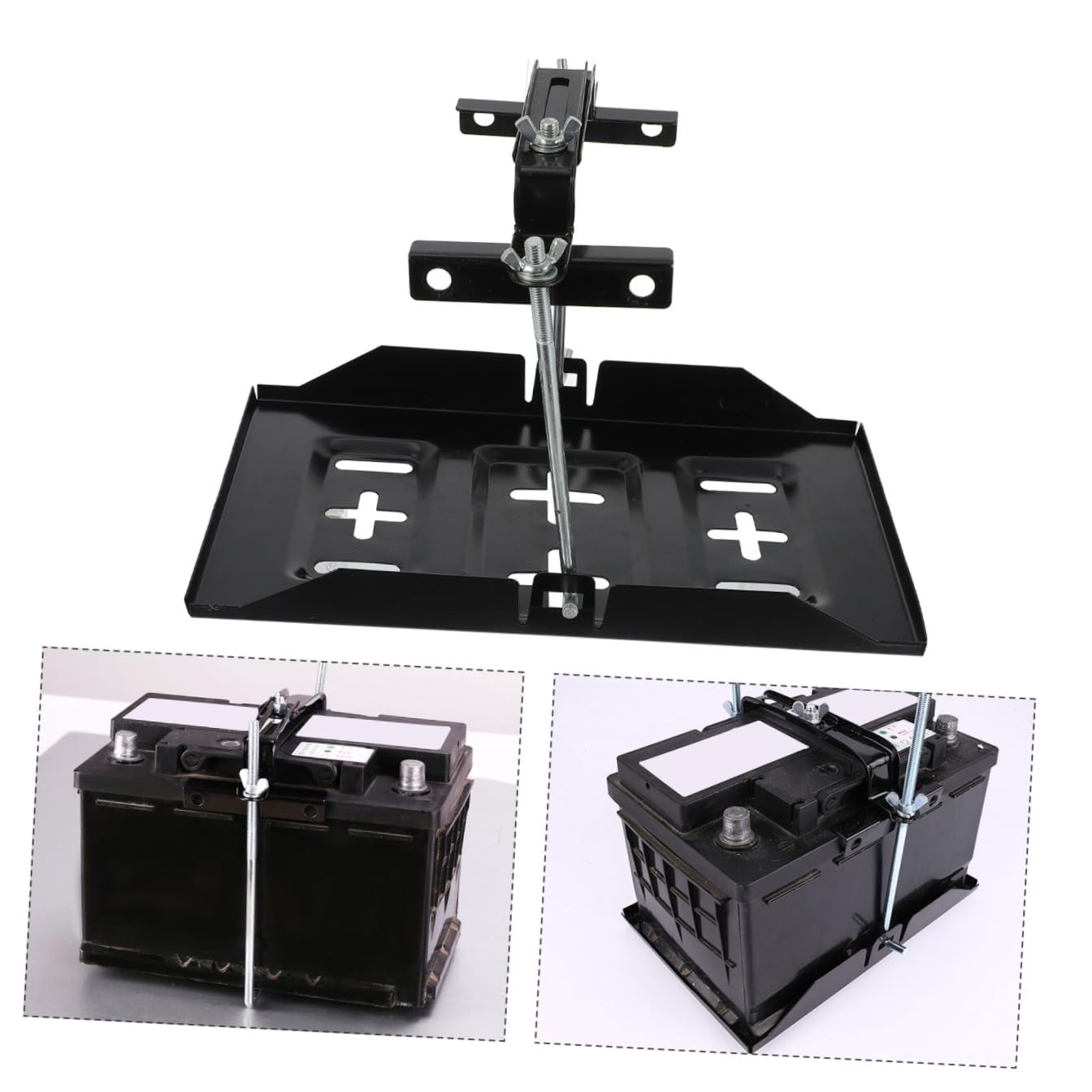 Fer Noir Support de Batterie de Voiture 1 Set, Fixation