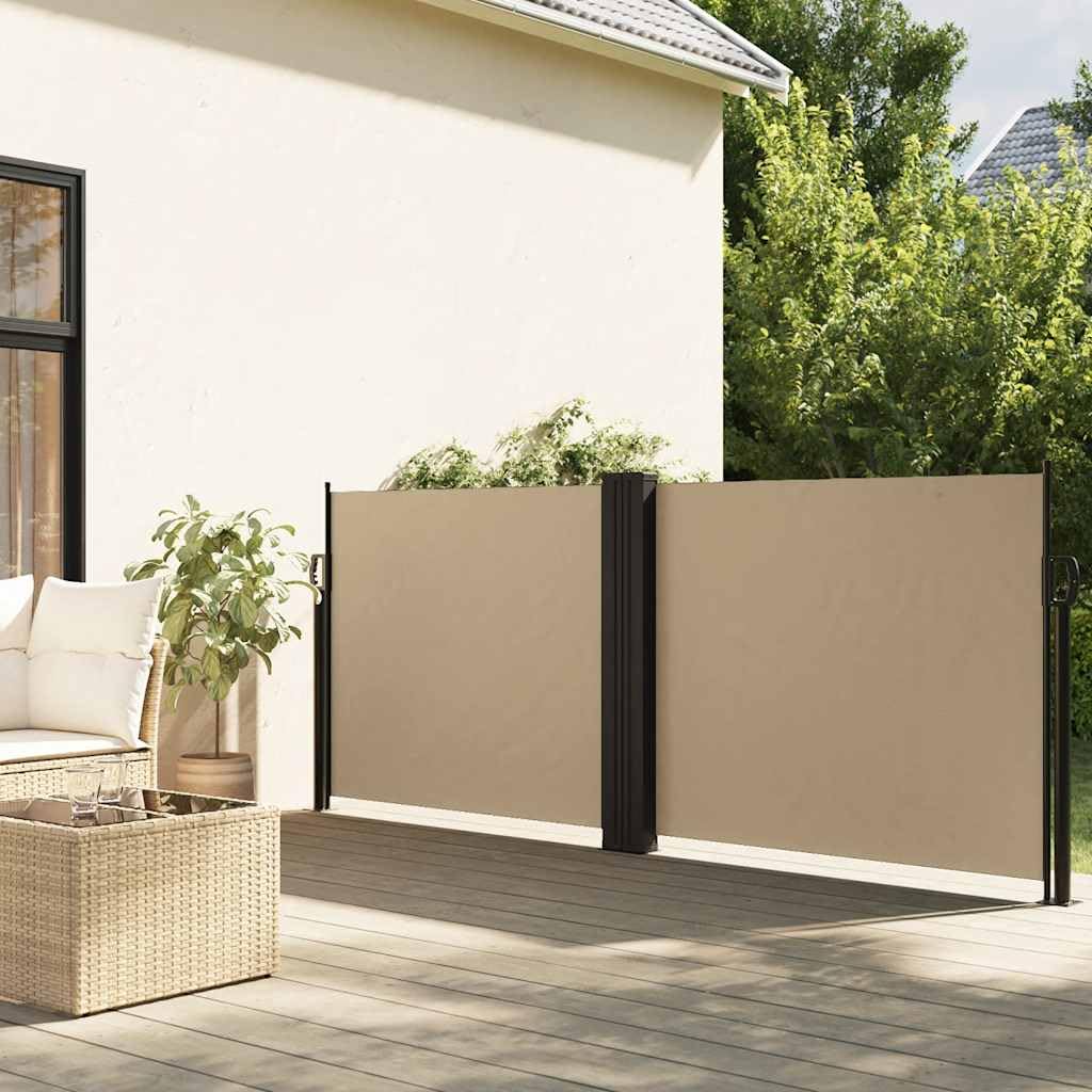 Store latéral rétractable beige imperméable extérieur 120x1200