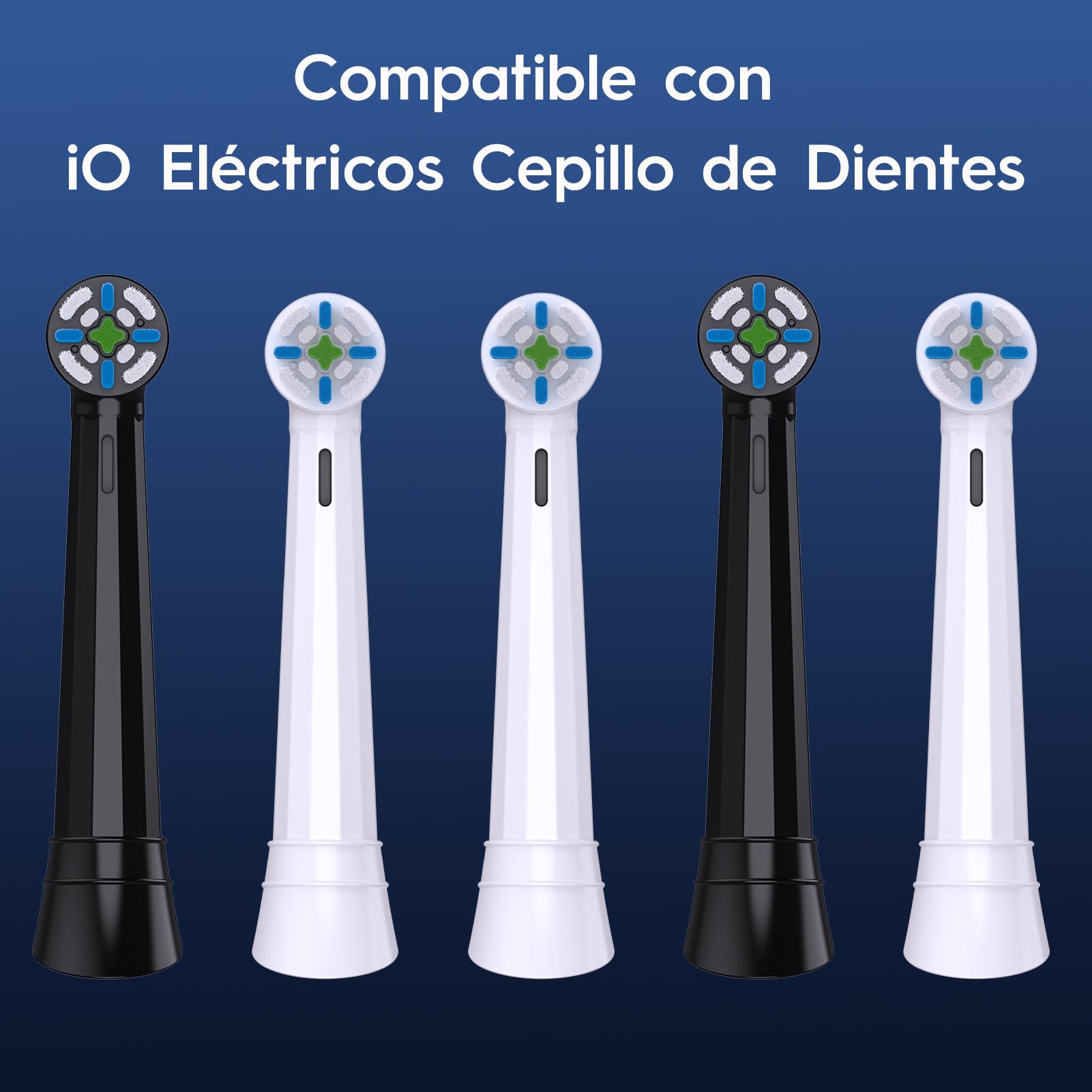 Recambio Cepillos Compatible con Oral B IO Cepillos Eléctrico, Cabezales Compatible con Oral B IO 2/3/4/5/6/7/8/9/10 Cuida tus Dientes y Encías (8 Negro/Blanco)