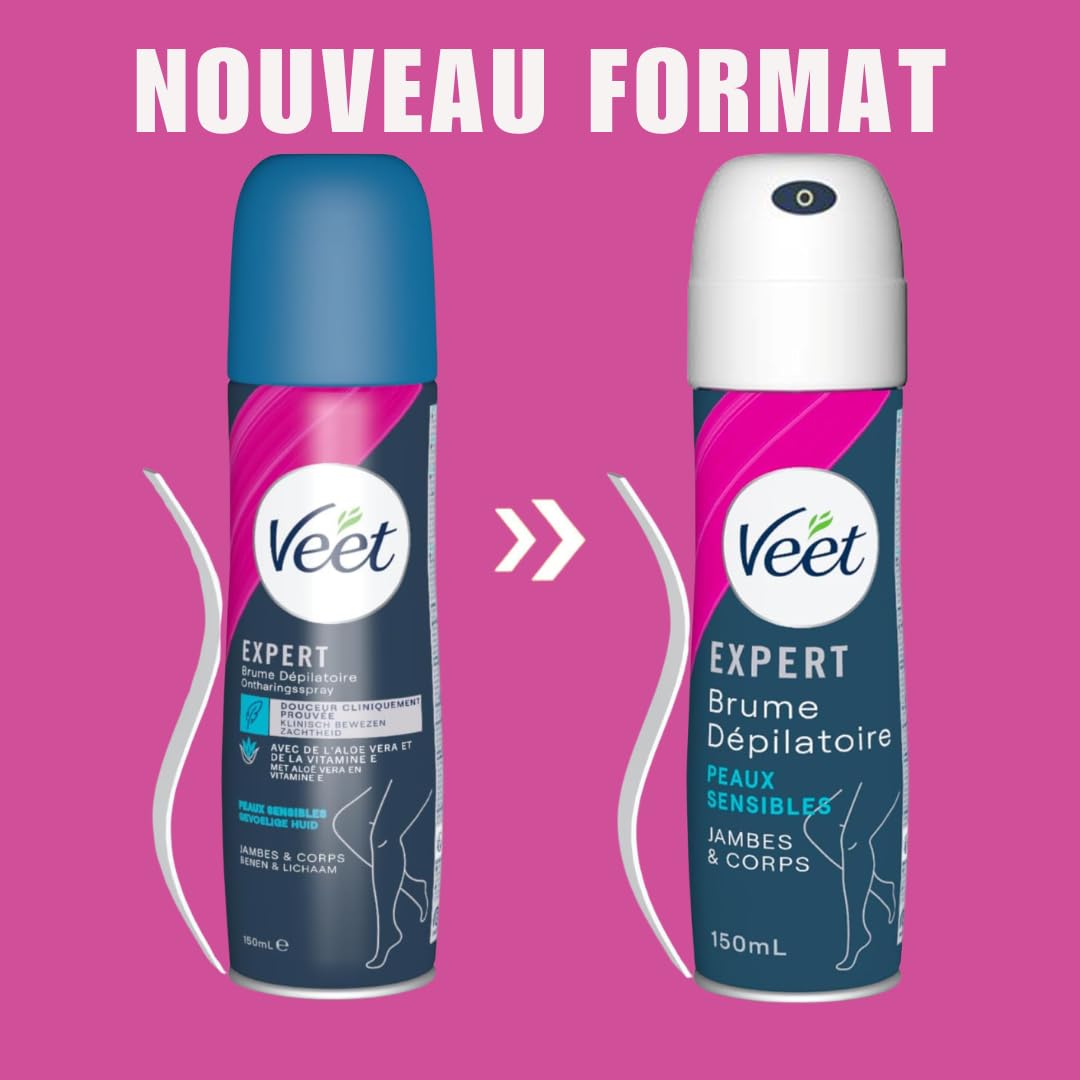 Veet Spray Epilation - Peaux sensibles - 4x150 ml