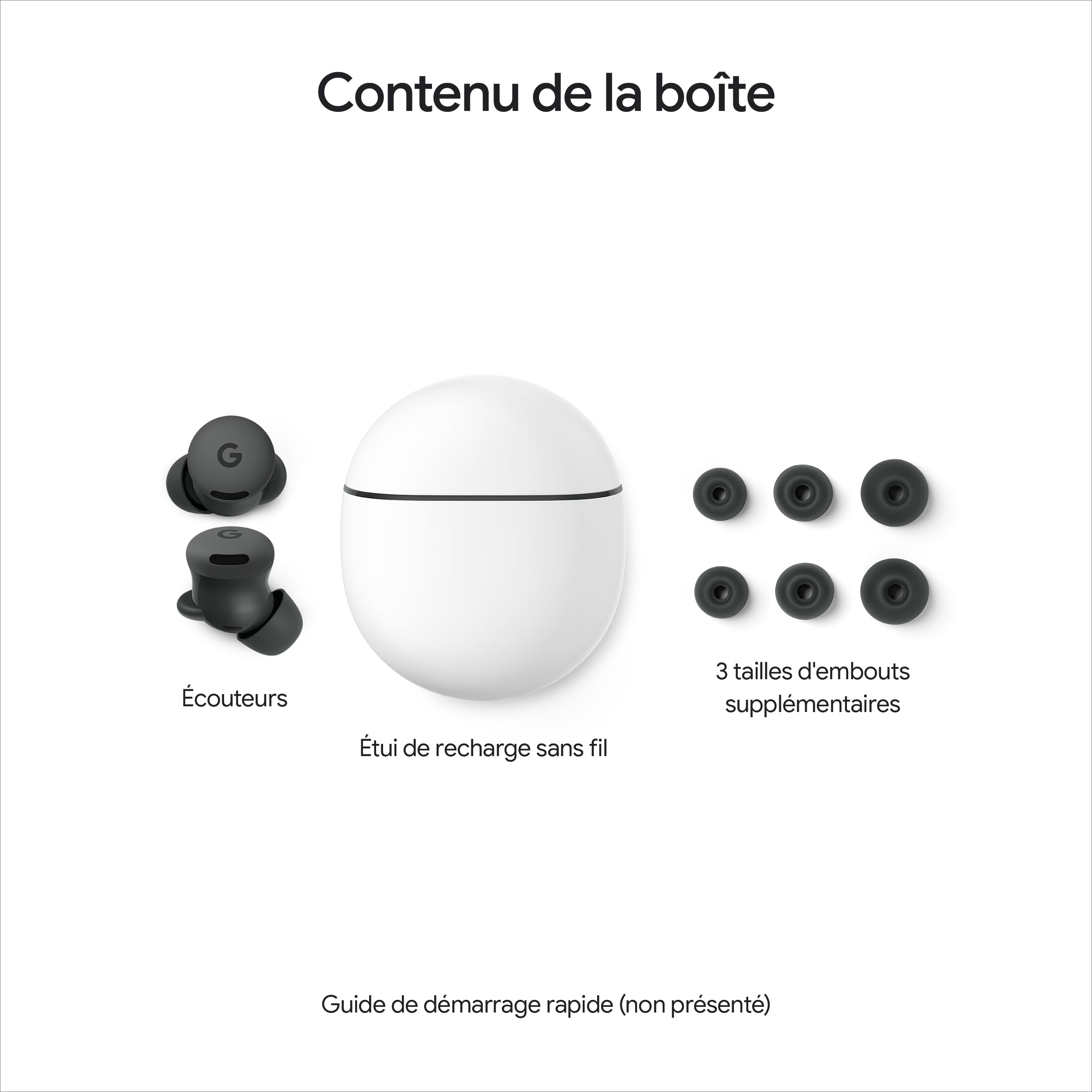 Google Pixel Buds 2a – Écouteurs sans Fil avec Suppression Active du Bruit – Légers et Confortables – Résistants à l'eau – Compatibles Bluetooth – Brume