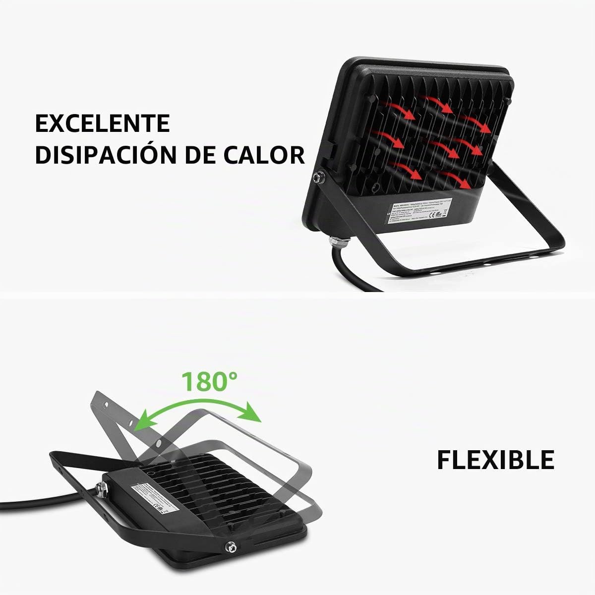 Lepro LED Foco RGB 50W con Control Remoto, 16 Colores y 4 Modos, Pack de 2 | Alcance del Control Remoto de 10m, Ángulo de Haz 120°, Impermeable IP65, Iluminación Multicolor para Terraza, Jardín, Patio