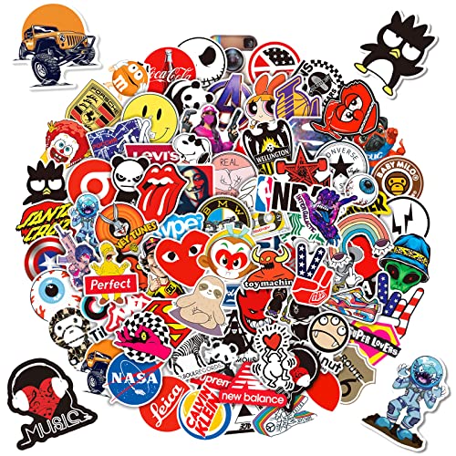 Cool Stickers, 100 Pieces Not Random Funny Colorful Fashion Stickers Waterproof Vinyl Laptop Luggage Bike Helmet Skateboard Bumper Sticker Pack Aesthetic Decals for Teen Boys Girls