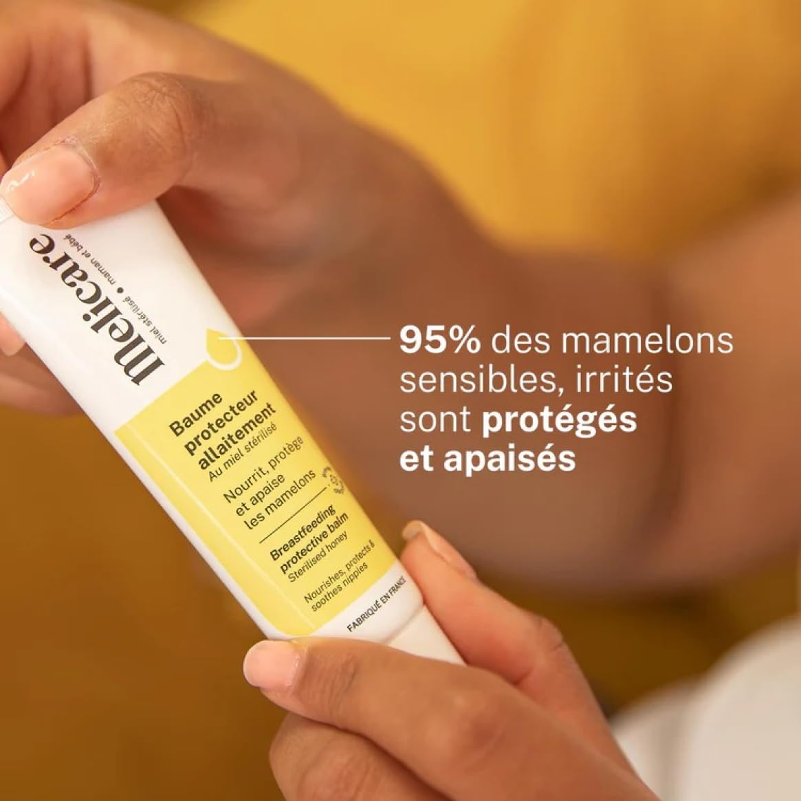 Alvadiem | Melicare Baume Protecteur Allaitement Crevasses Mamelons | Apaise, Hydrate, Prévient les Irritations | 48% Miel Médical Stérilisé Breveté | Fabrication Française, 100% Naturel | 30 g