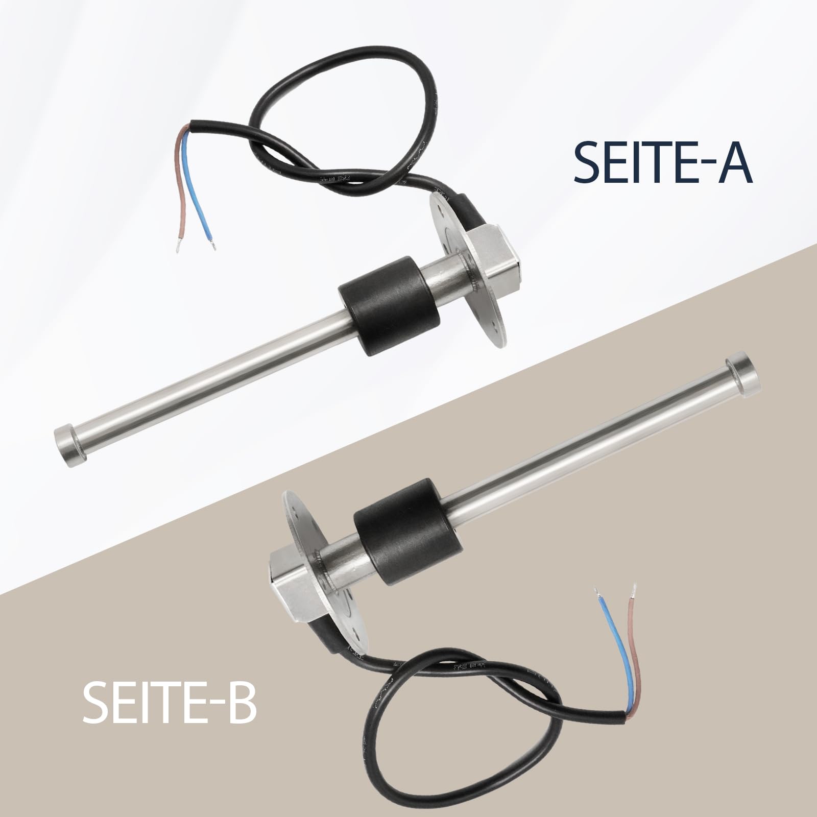 Hoypeyfiy 0-190 Ohm Kraftstoffstandsanzeige mit Kraftstoffstandssensor, 175mm Geeignet für 12 V/24 V, rote Hintergrundbeleuchtung Tankuhr mit Wasserstandssensor Kraftstoffsensor, für Auto Boot